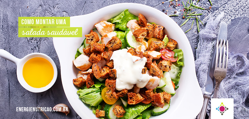 montar uma salada saudável