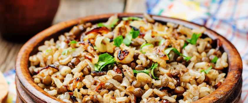 Uma ceia de natal mais leve - Arroz com lentilhas